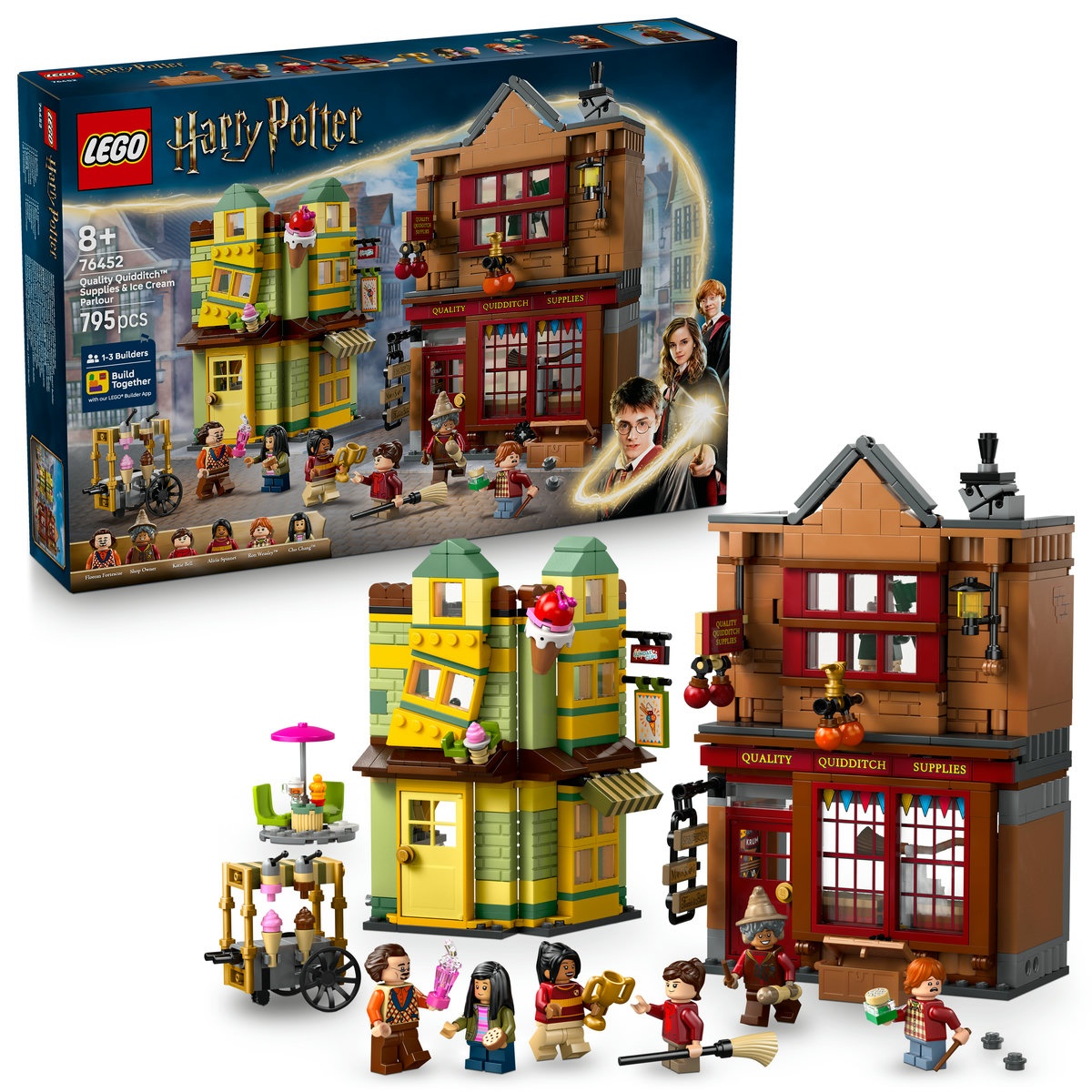 Set LEGO Harry Potter - Furnituri Vâjthaț de calitate și magazin de înghețată (76452)