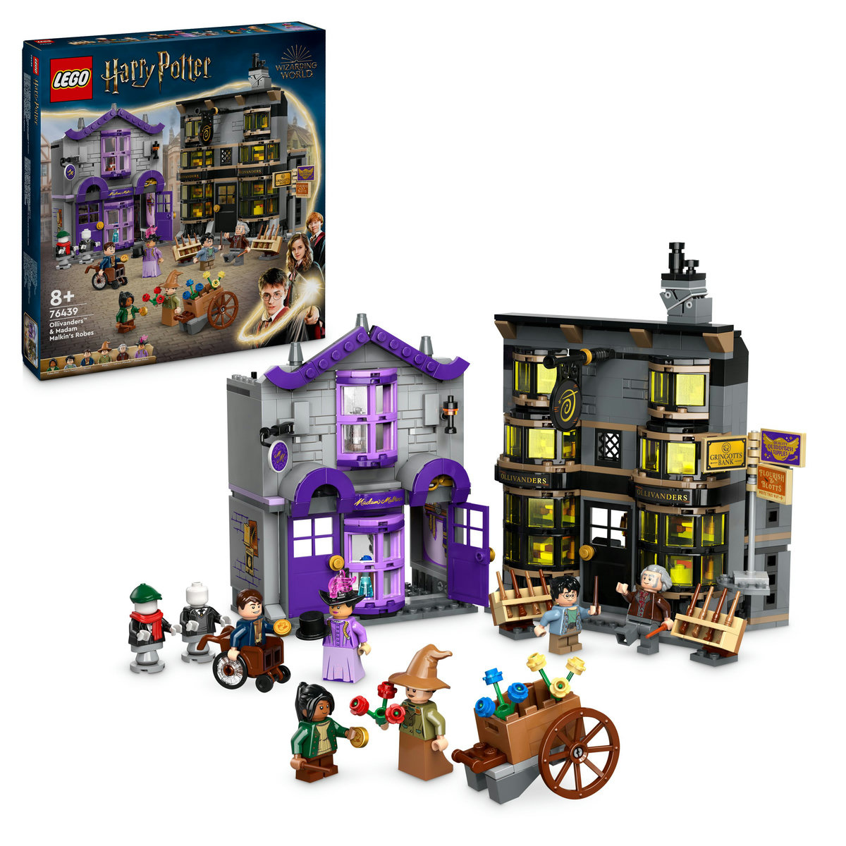 Set LEGO Harry Potter - Ollivander si magazinul de haine al lui Madam Malkin (76439)