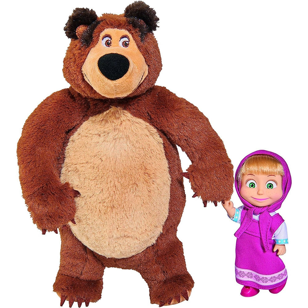 Set Simba Masha and the Bear Masha 12 cm cu ursulet de plus 25 cm si 4 animale - 2 | YEO