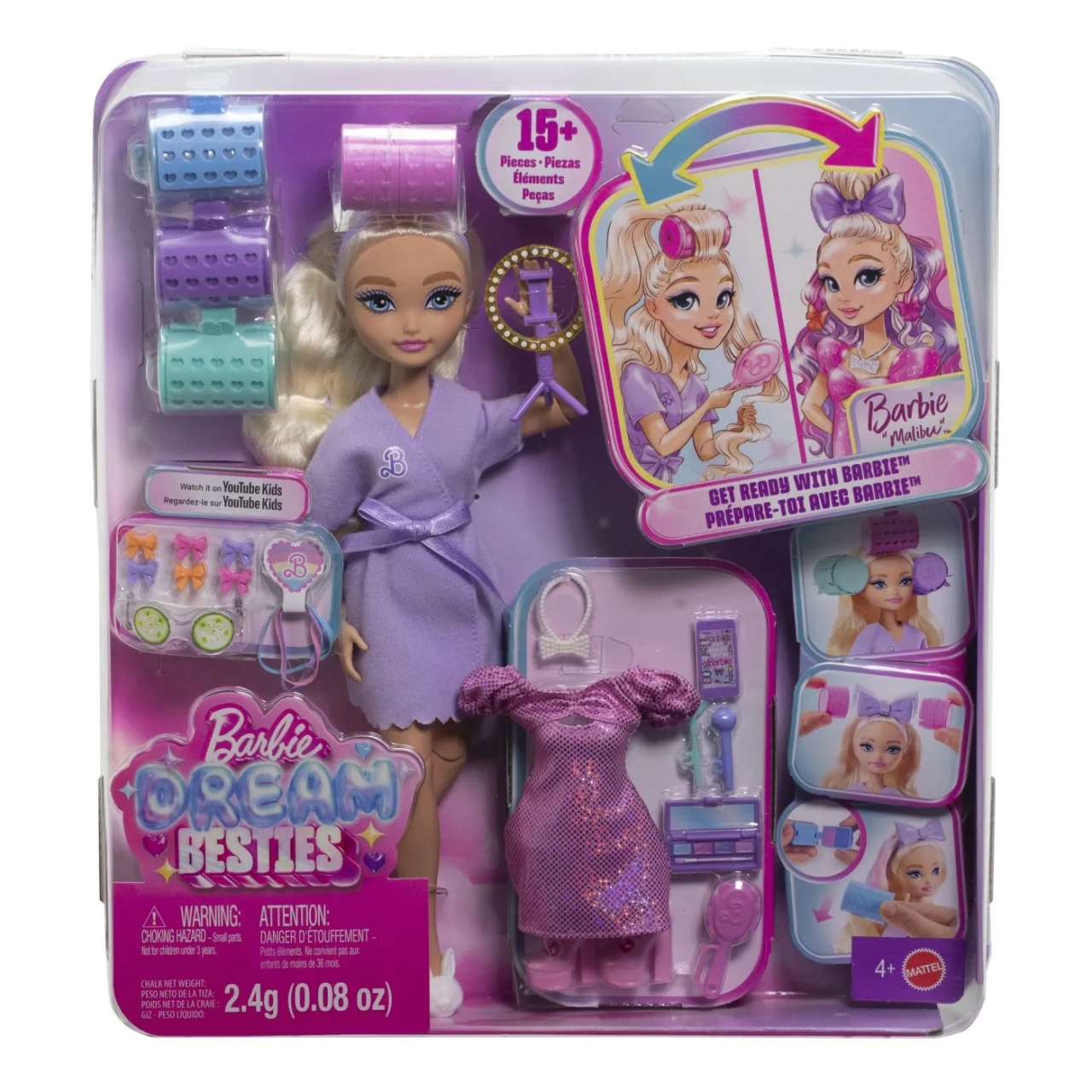 Barbie Dream Besties Set Papusa Barbie Malibu Pregateste-Te Cu Barbie