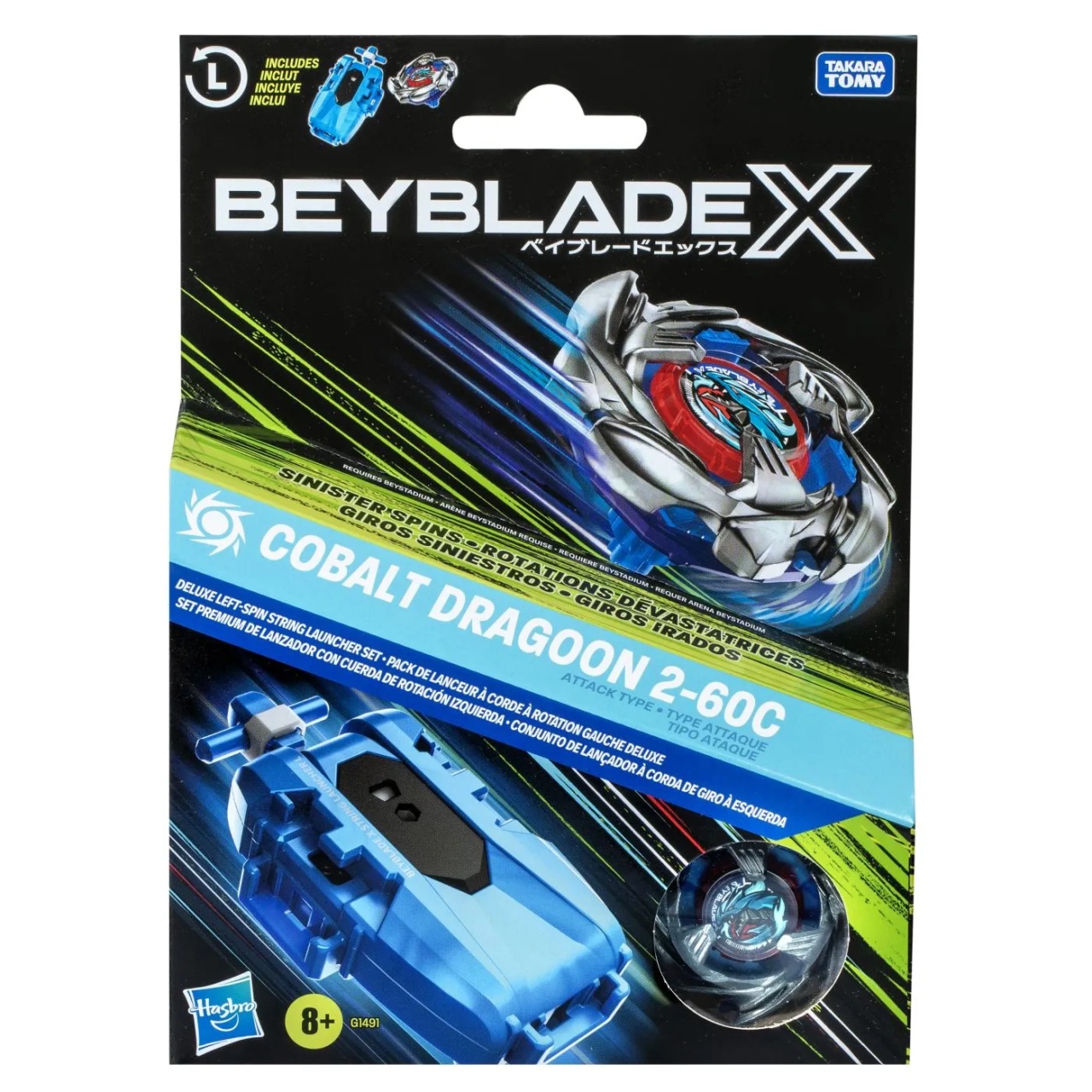 Beyblade X Let It Rip Set Lansator Si Roata Cobalt Dragoon 2-60C