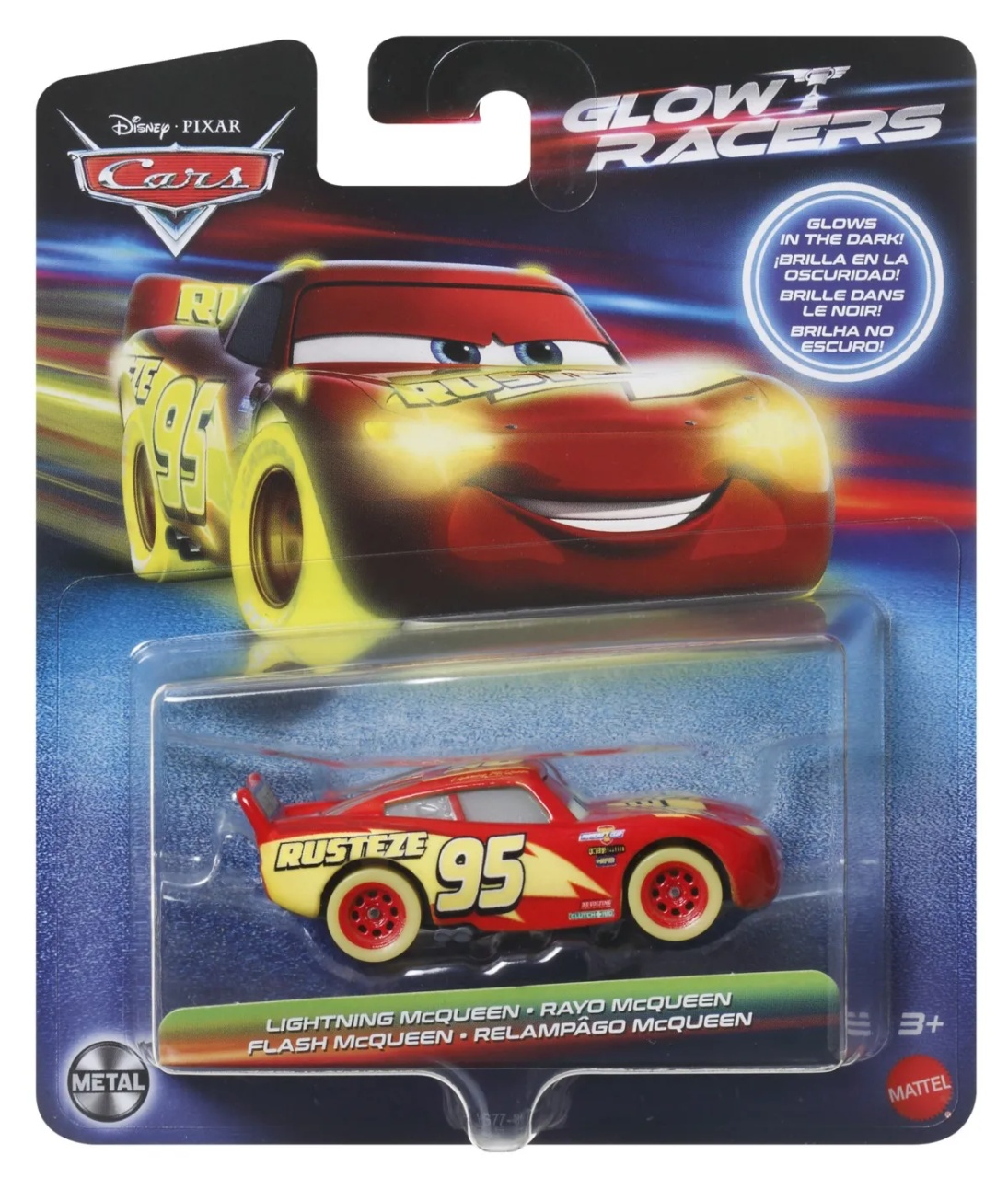 Cars Glow Racers Masinuta Metalica Fulger Mcqueen Scara 1 La 55