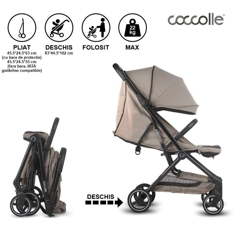 Carucior sport cu pliere automata Coccolle Sierra Taupe brown - 2 | YEO