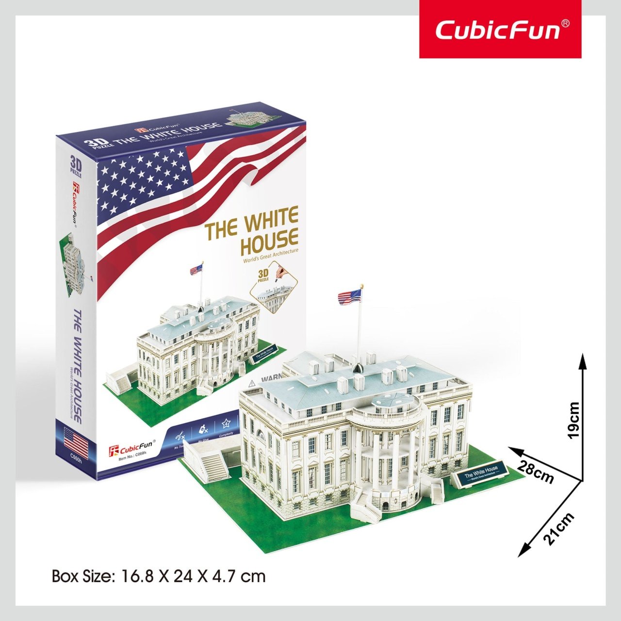 Cubic Fun - Puzzle 3D Casa Alba (Nivel Mediu 64 Piese) - 1 | YEO