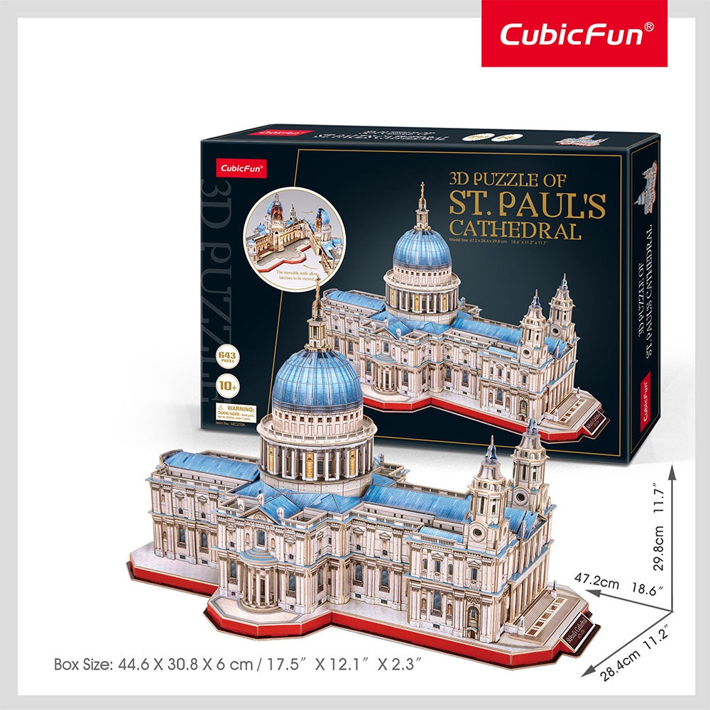 Cubic Fun - Puzzle 3D Catedrala St. Paul (Nivel Complex 643 Piese) - 1 | YEO