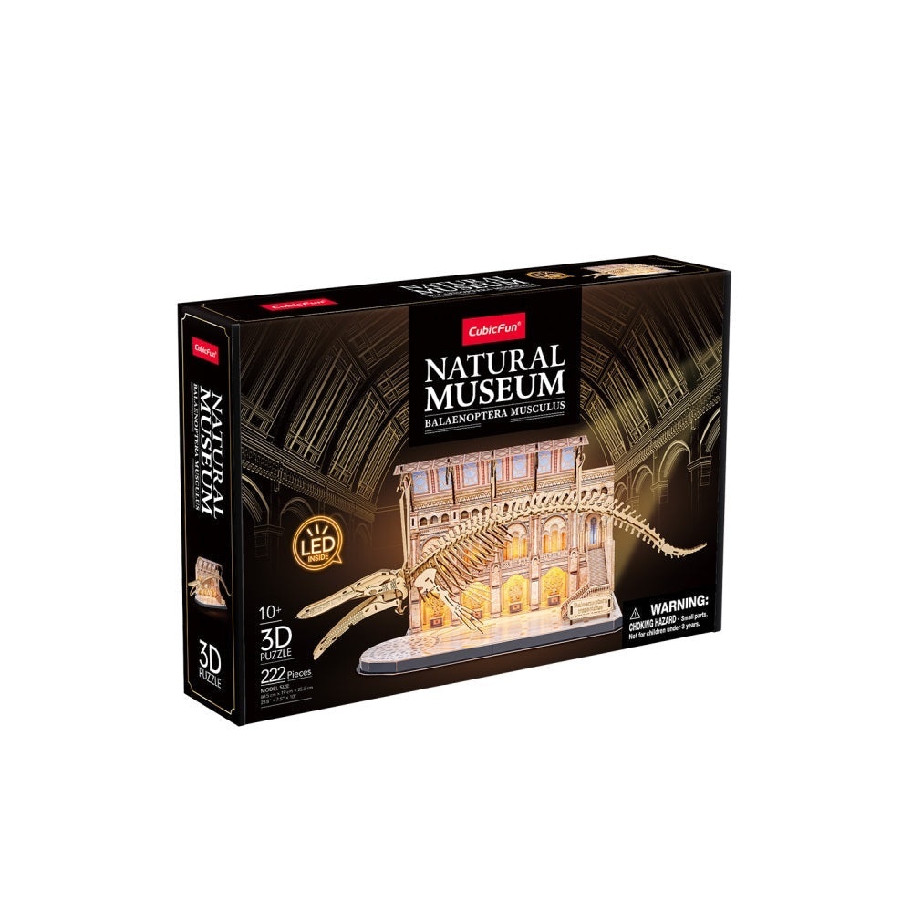 Cubic Fun - Puzzle 3D cu LED muzeul natural Balena albastra 223 piese - 2 | YEO