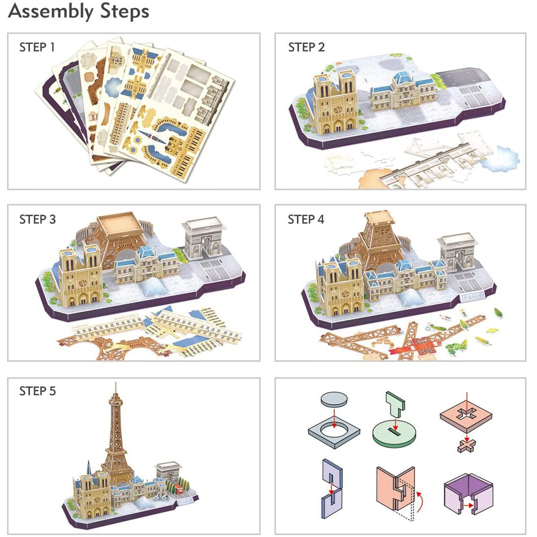 Cubic Fun - Puzzle 3D Paris 114 Piese - 3 | YEO