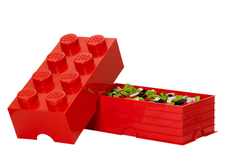 Cutie depozitare LEGO 2x4 rosu - 1 | YEO