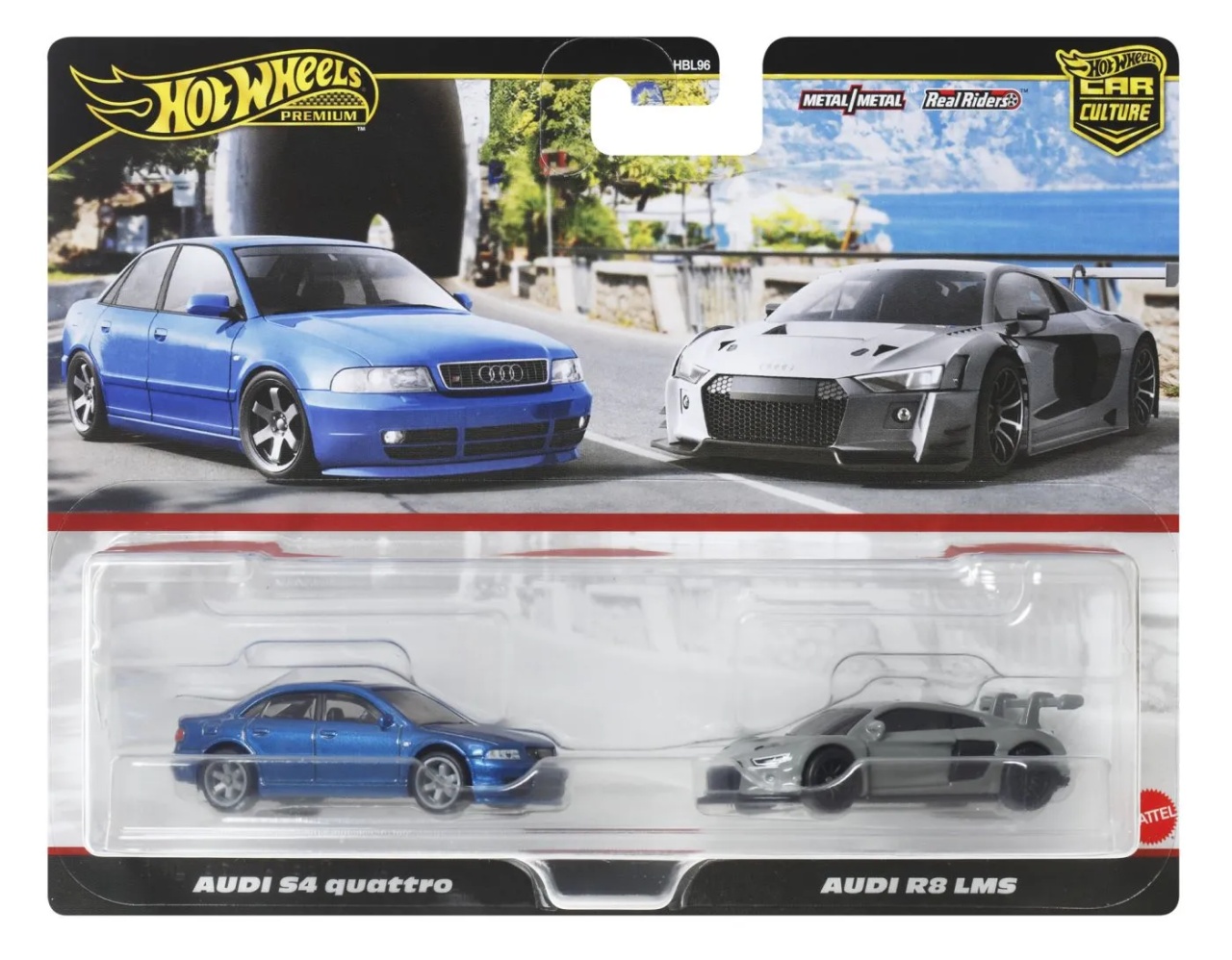 Hot Wheels Premium Set 2 Masinute Metalice Audi S4 Quattro Si Audi R8 Lms Scara 1:64