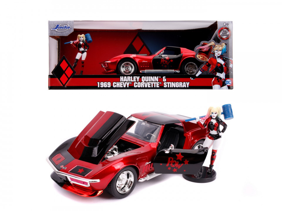 Masinuta Din Metal Harley Quinn 1969 Chevy Corvette Scara 1:24 - 2 | YEO