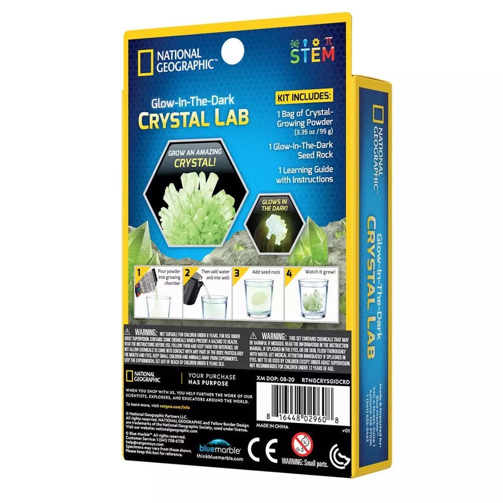 National Geographic - Set educativ Mini laborator de crestere cristale verzi fosforescente - 2 | YEO