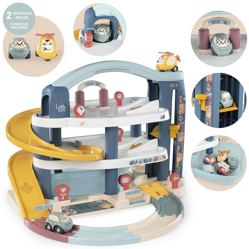 Pista de masini Smoby Big Garage cu masinuta si elicopter - 1 | YEO