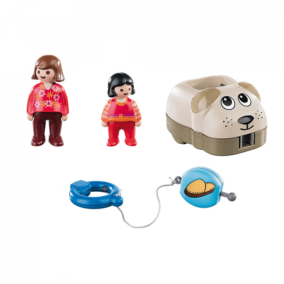 Playmobil - 1.2.3 Mama Si Fetita Cu Masinuta Catel - 3 | YEO