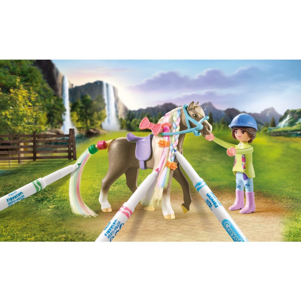 Playmobil - Cal cu par si creioane Crayola - 3 | YEO