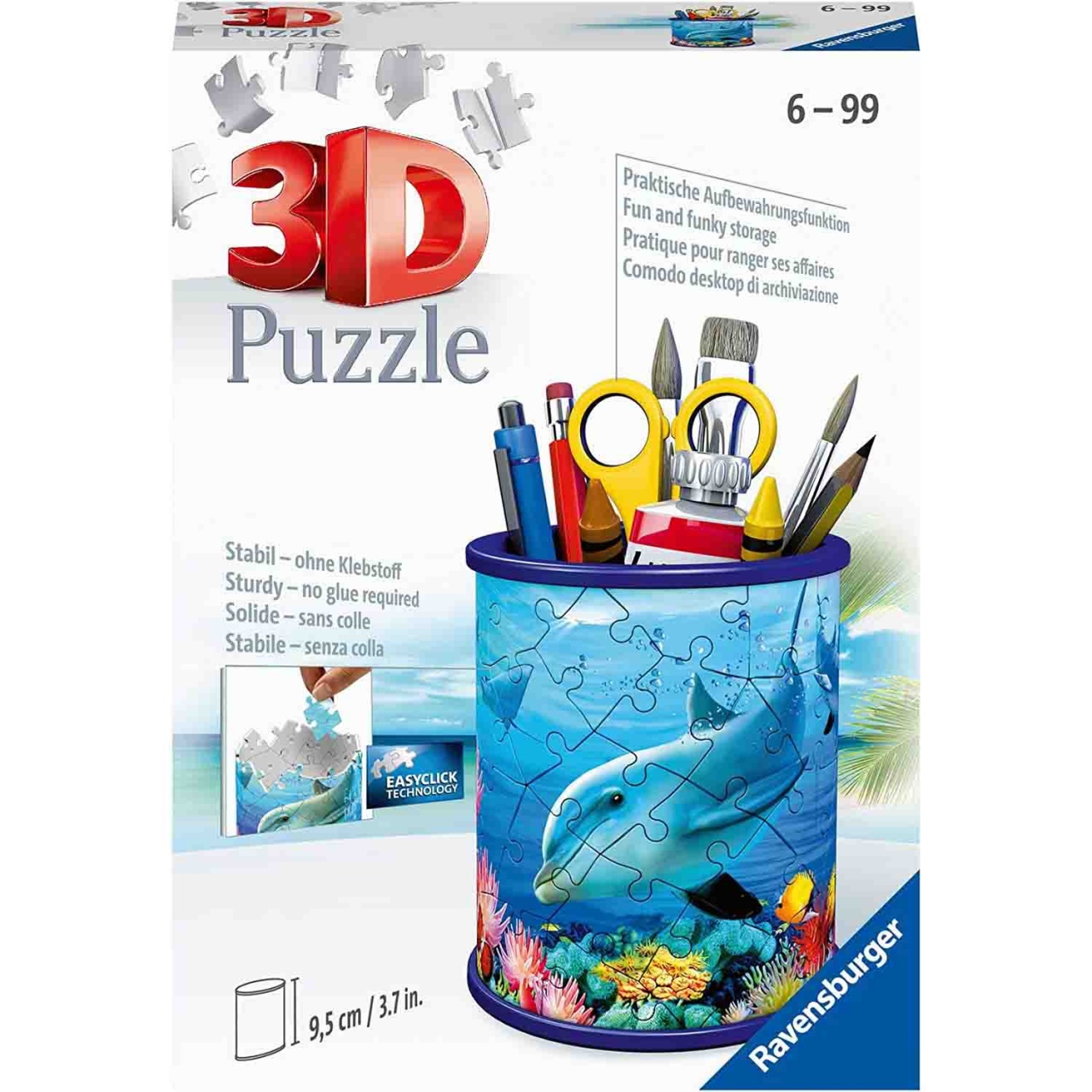 Puzzle 3D Delfin Suport Pixuri, 54 Piese