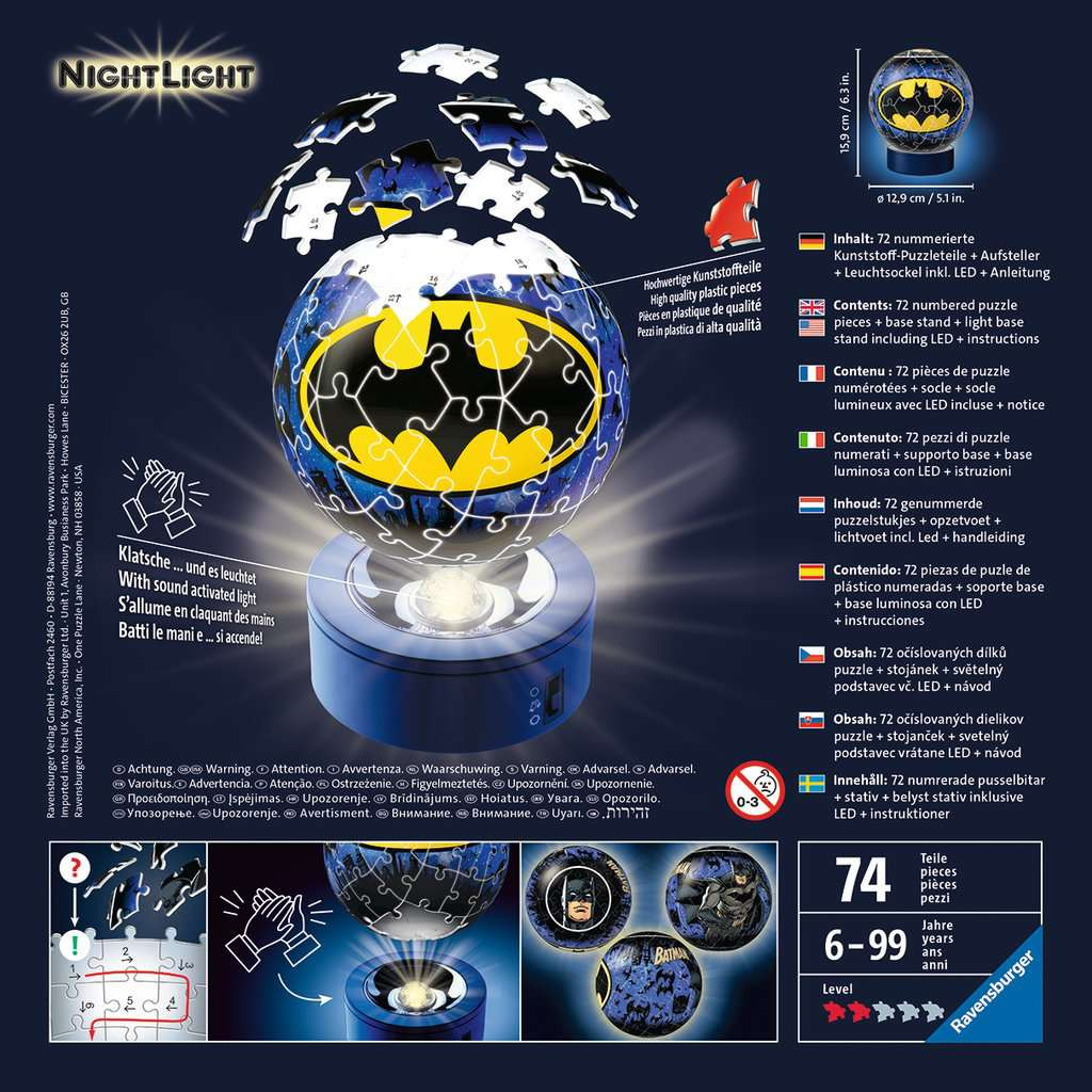 Puzzle 3D Luminos Batman, 72 Piese - 2 | YEO