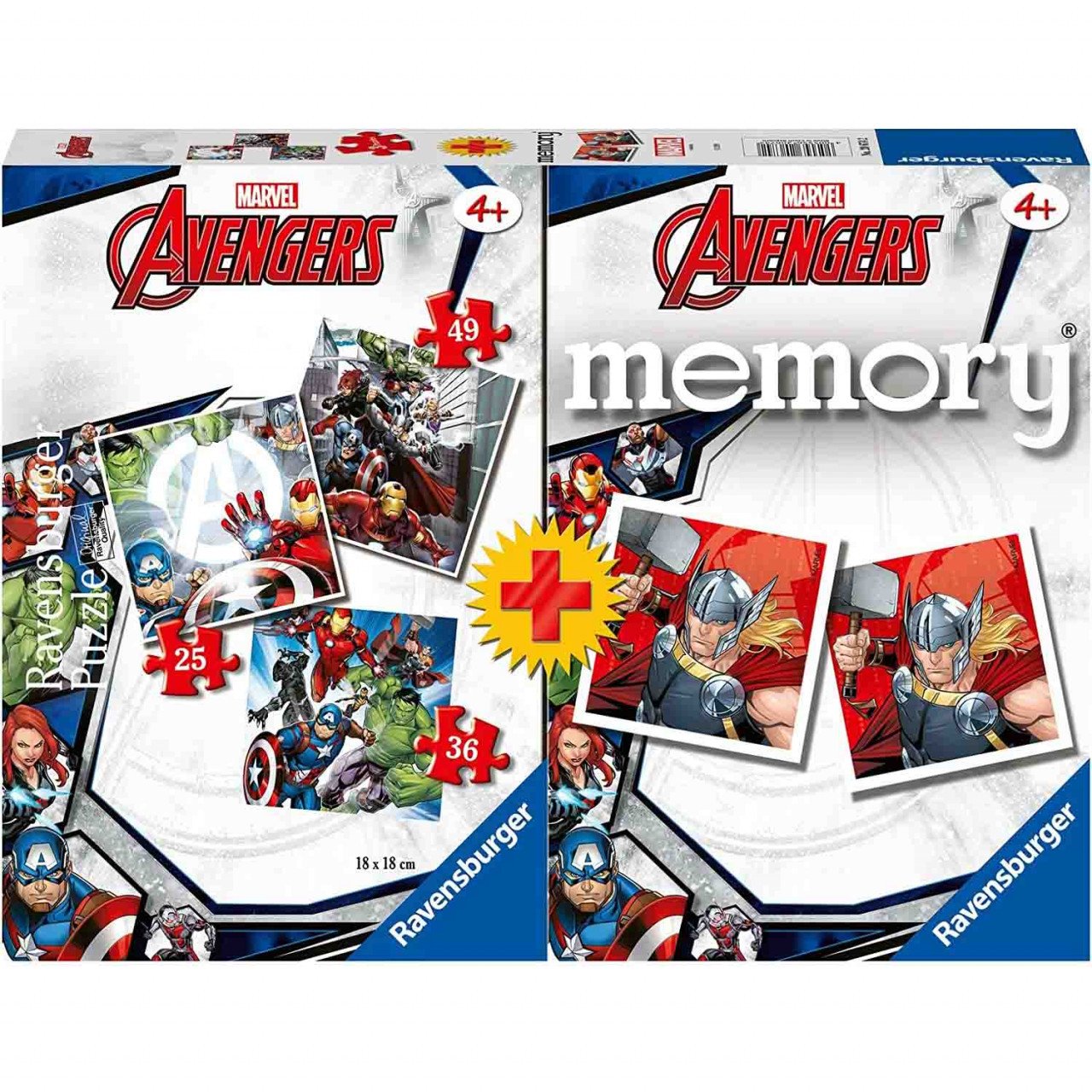 Puzzle + Joc Memory Avengers, 25/36/49 Piese - 1 | YEO