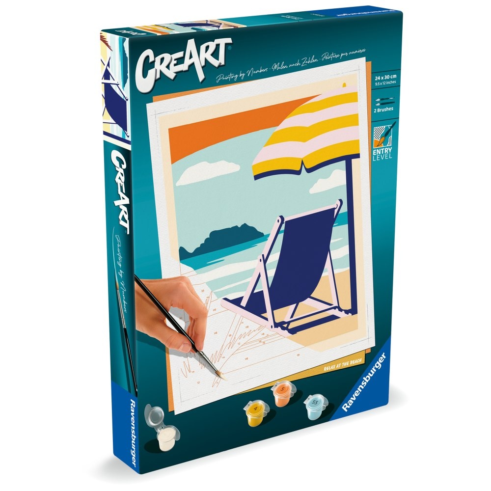 Ravensburger - CreArt pictura pe numere pentru adulti relaxare la plaja - 1 | YEO