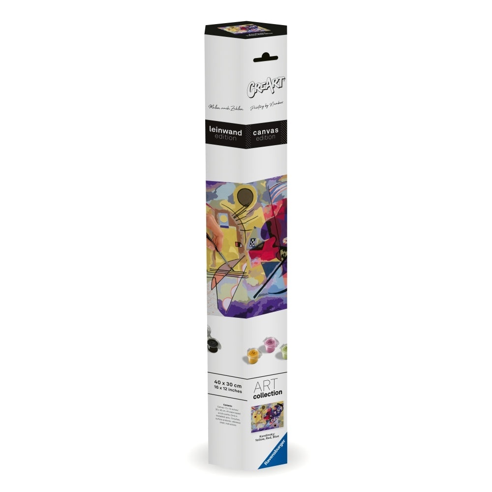 Ravensburger - CreArt pictura pe numere pentru adulti Tablou Canvas Kandinsky galben rosu albastru - 1 | YEO