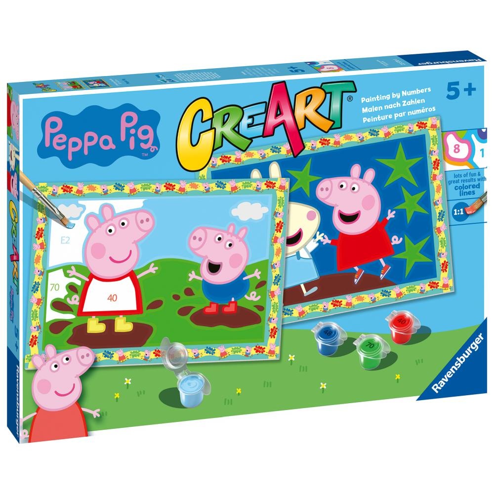 Ravensburger - CreArt pictura pe numere pentru copii 2 sabloane Peppa Pig - 1 | YEO