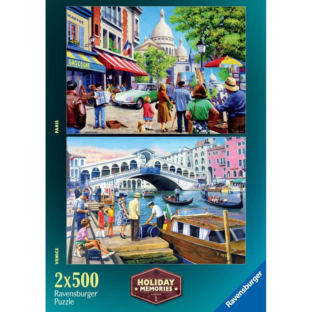 Ravensburger - Puzzle amintiri din vacanta 2x500 piese - 1 | YEO