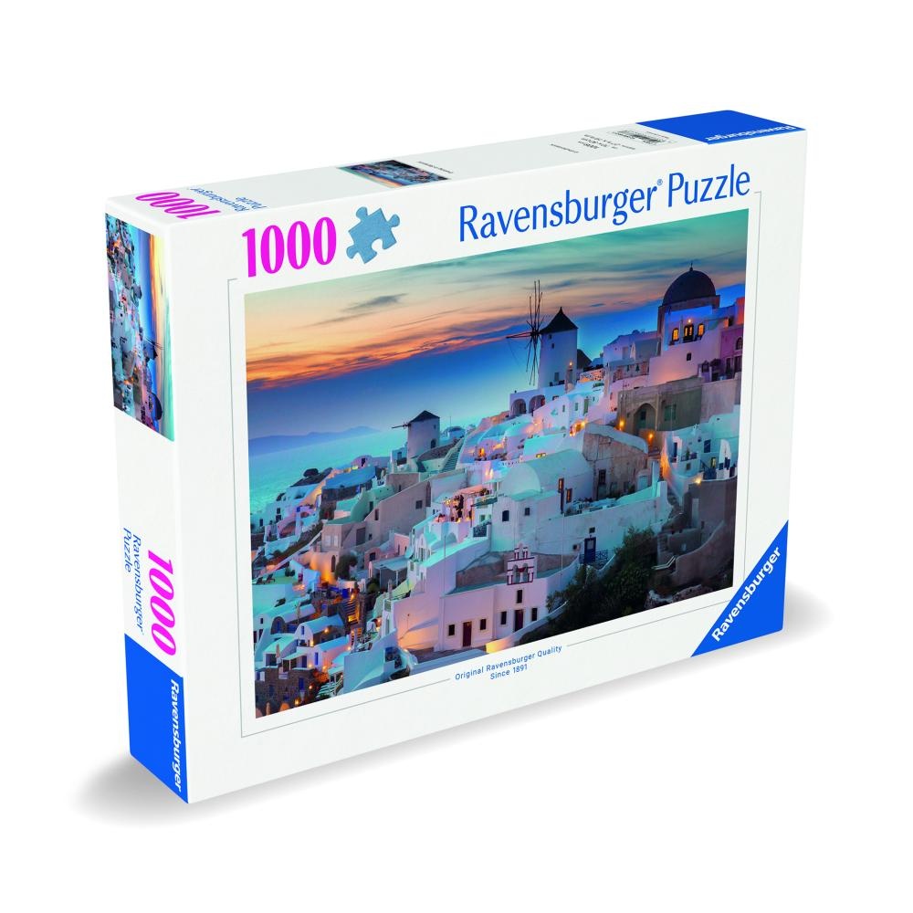 Ravensburger - Puzzle noaptea in Santorini 1000 piese design nou - 1 | YEO