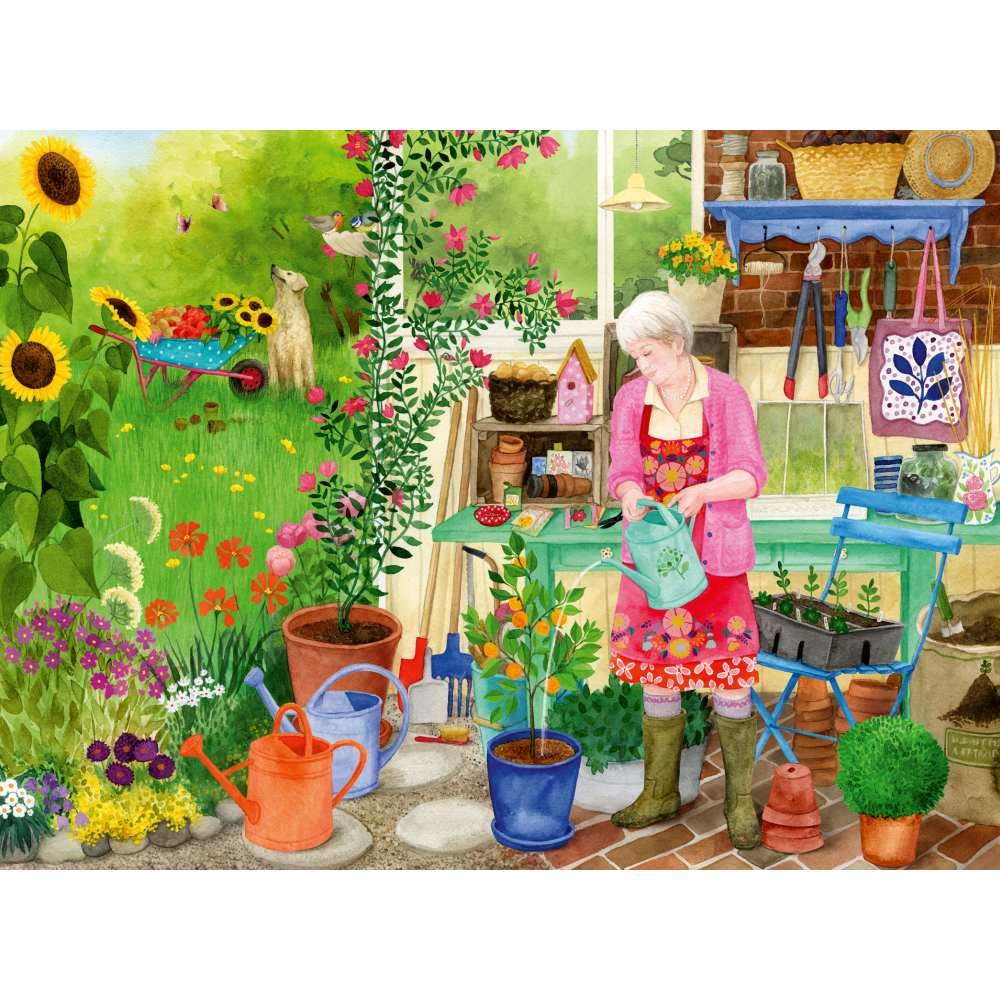 Ravensburger - Puzzle pentru varstnici gradinarit cu sablon de imagine si suport din carton 100 piese mari XL - 2 | YEO