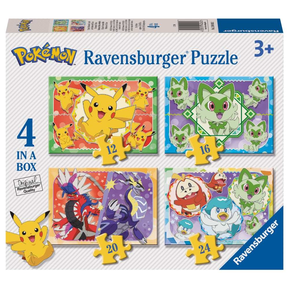 Ieftin Ravensburger Puzzle Pokemon 4 buc in cutie…