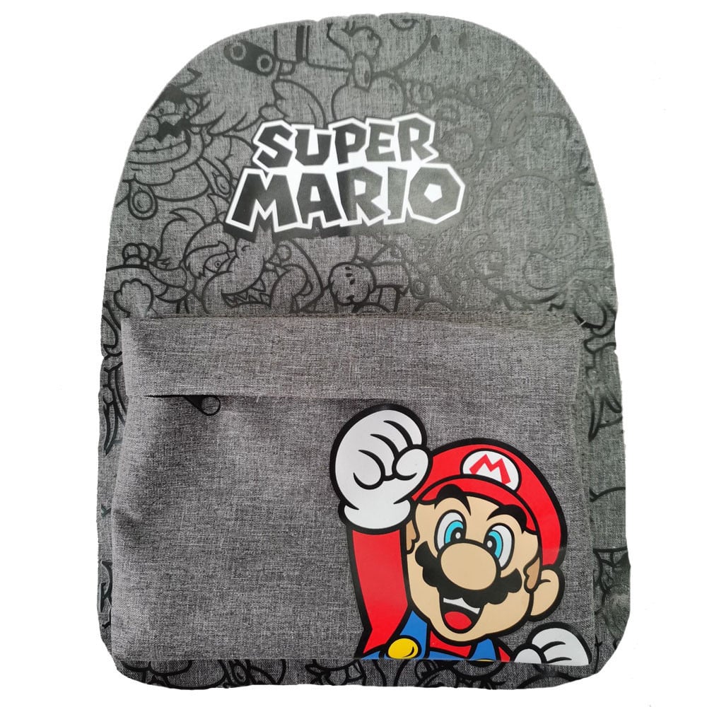 Rucsac Super Mario cu buzunar frontal, 32x25x10 cm - 1 | YEO