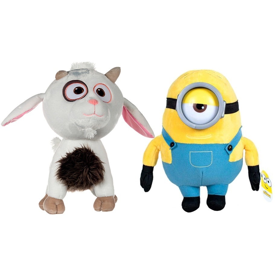 Set 2 jucarii din plus Unigoat si Stuart, 27 cm, Minions