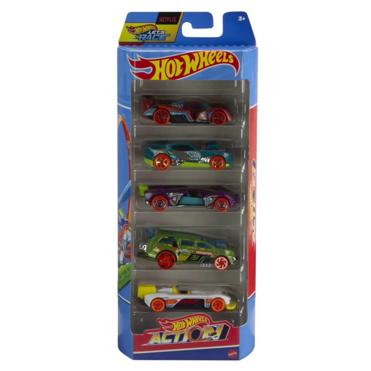 Set 5 Masini Hot Wheels Action