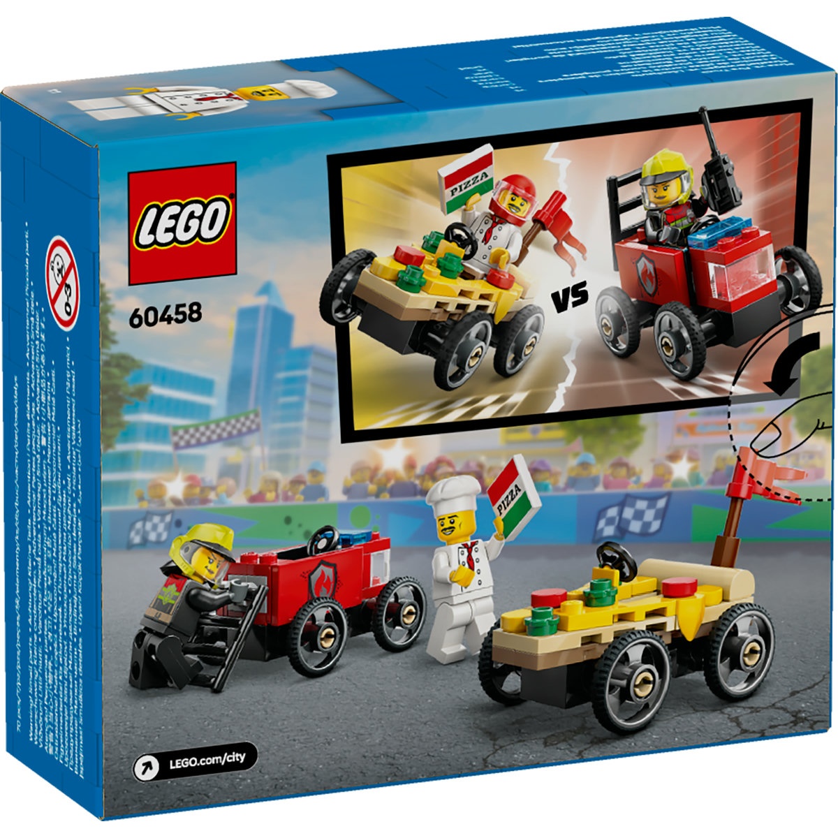 Set LEGO City - Pachet de curse Furgoneta de pizza vs. camion de pompieri (60458) - 3 | YEO