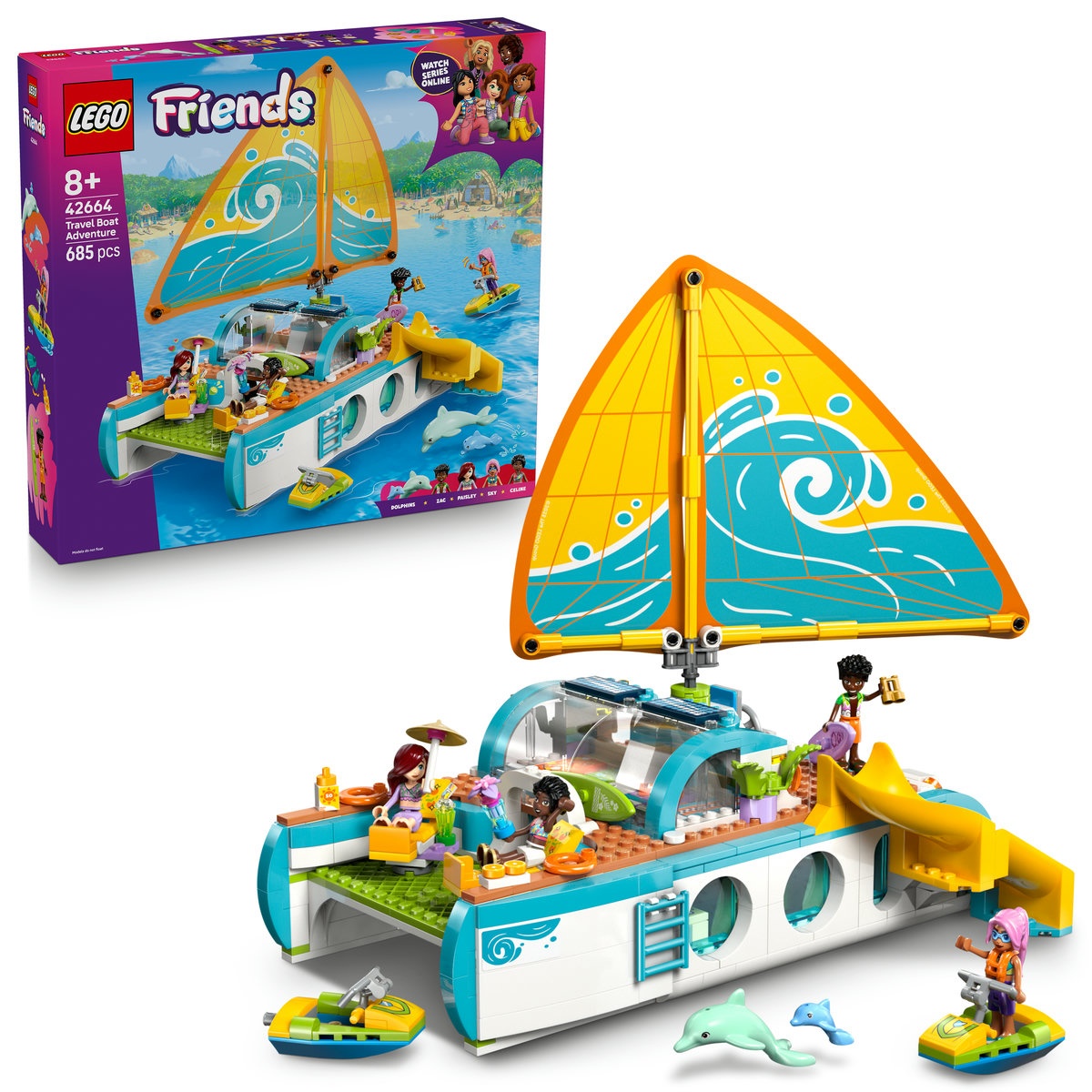 Set LEGO Friends - Călătoria aventuroasă cu barca (42664)