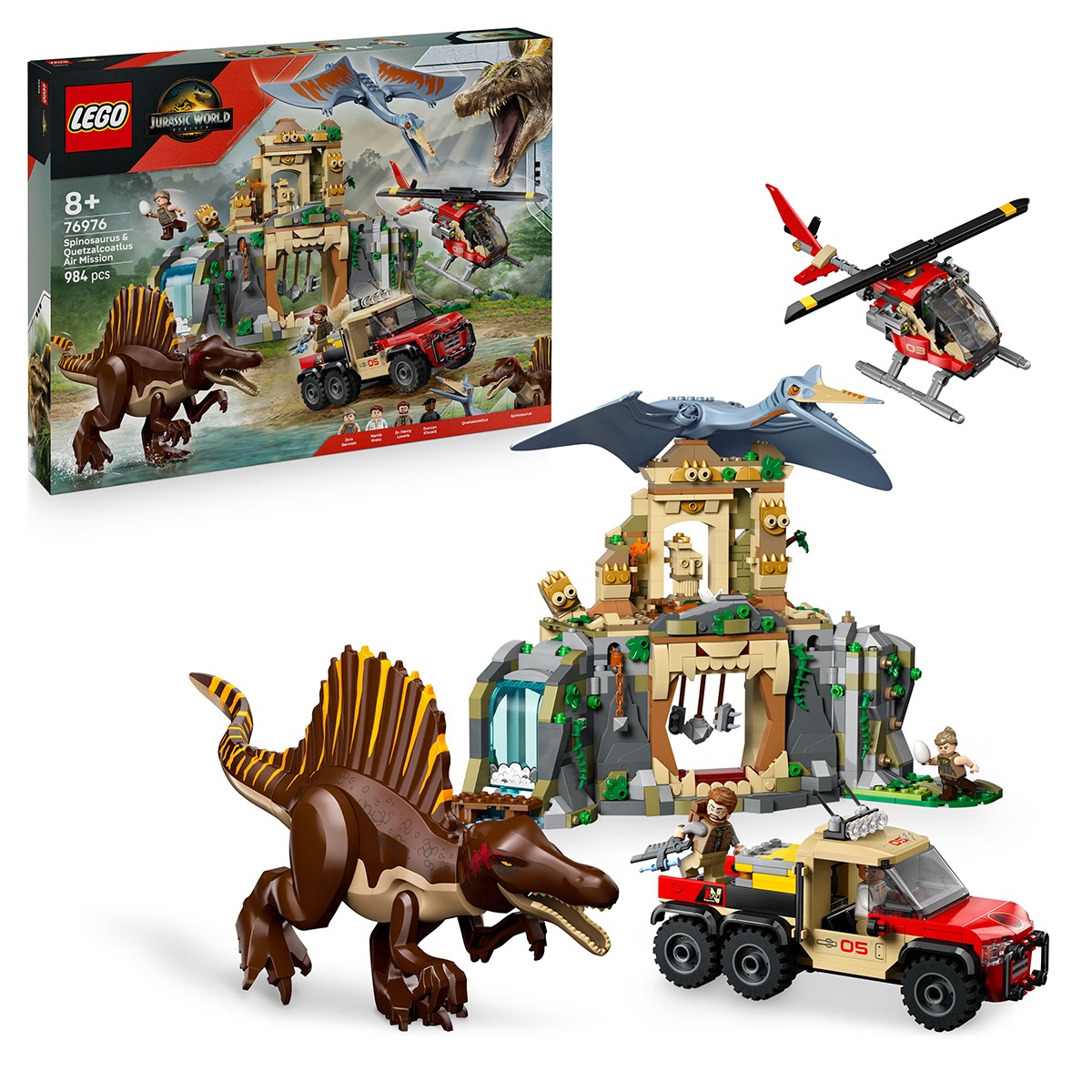 Set LEGO Jurassic World - Misiune aeriana cu Spinosaurus si Quetzalcoatlus (76976)