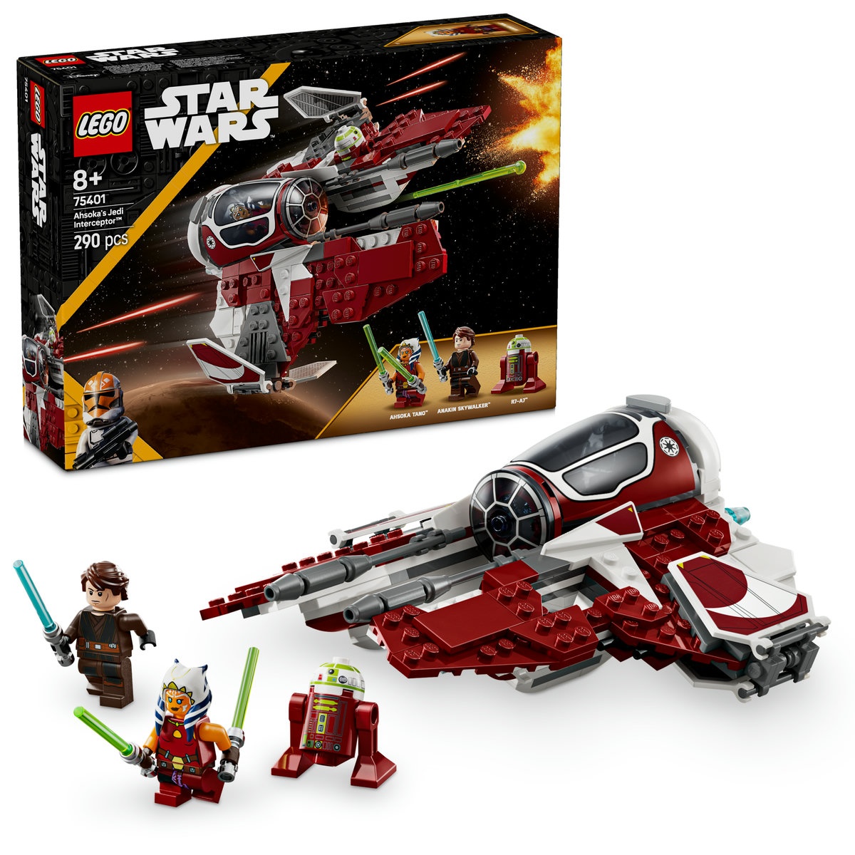 Set LEGO Star Wars - Nava Interceptor™ Jedi a lui Ahsoka (75401)