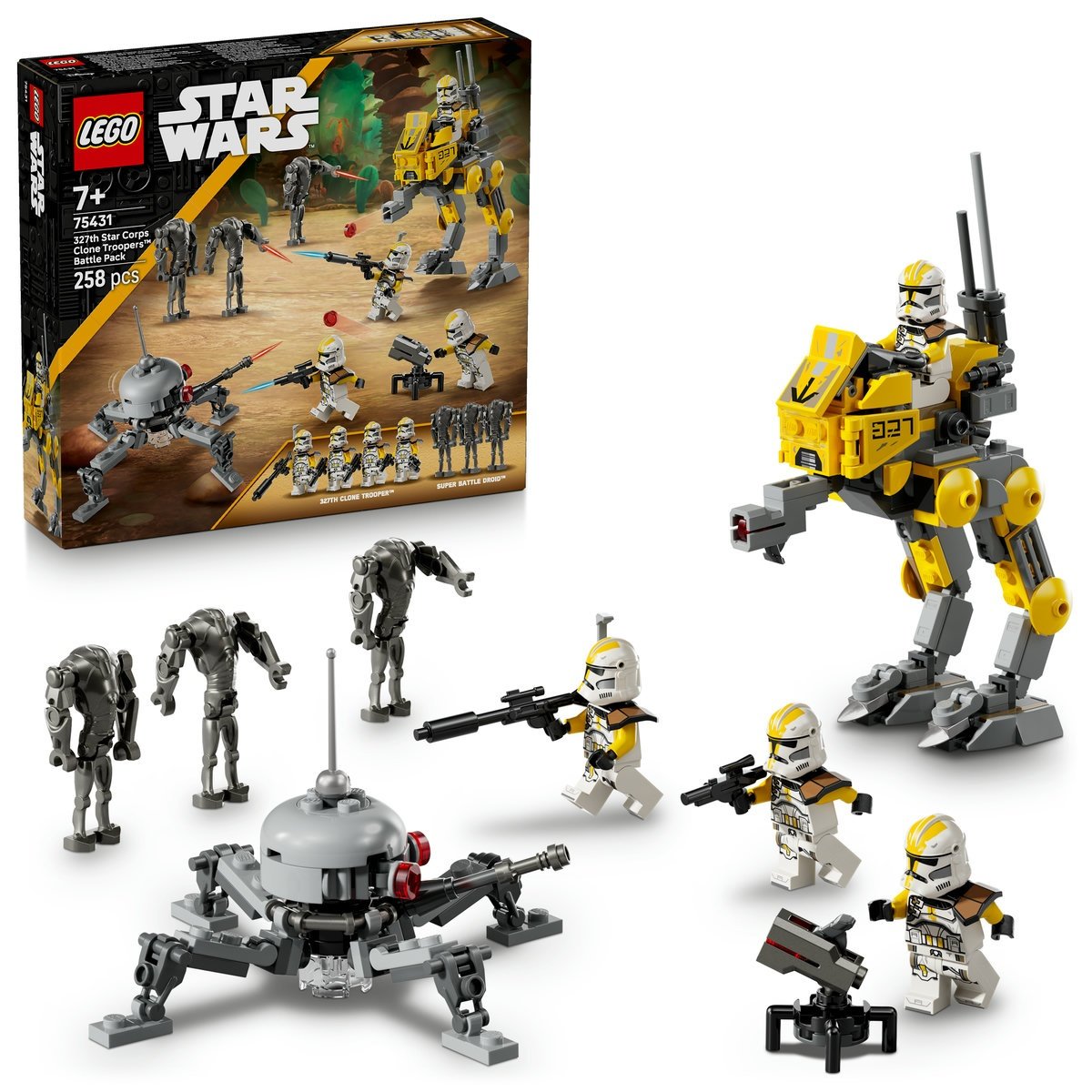 Set LEGO Star Wars - Pachet de lupta Soldati clona din unitatea stelara 327 (75431)