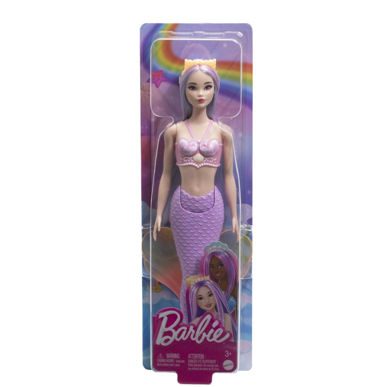 Barbie Dreamtopia Papusa Sirena Cu Par Mov Si Coada Mov - 1 | YEO
