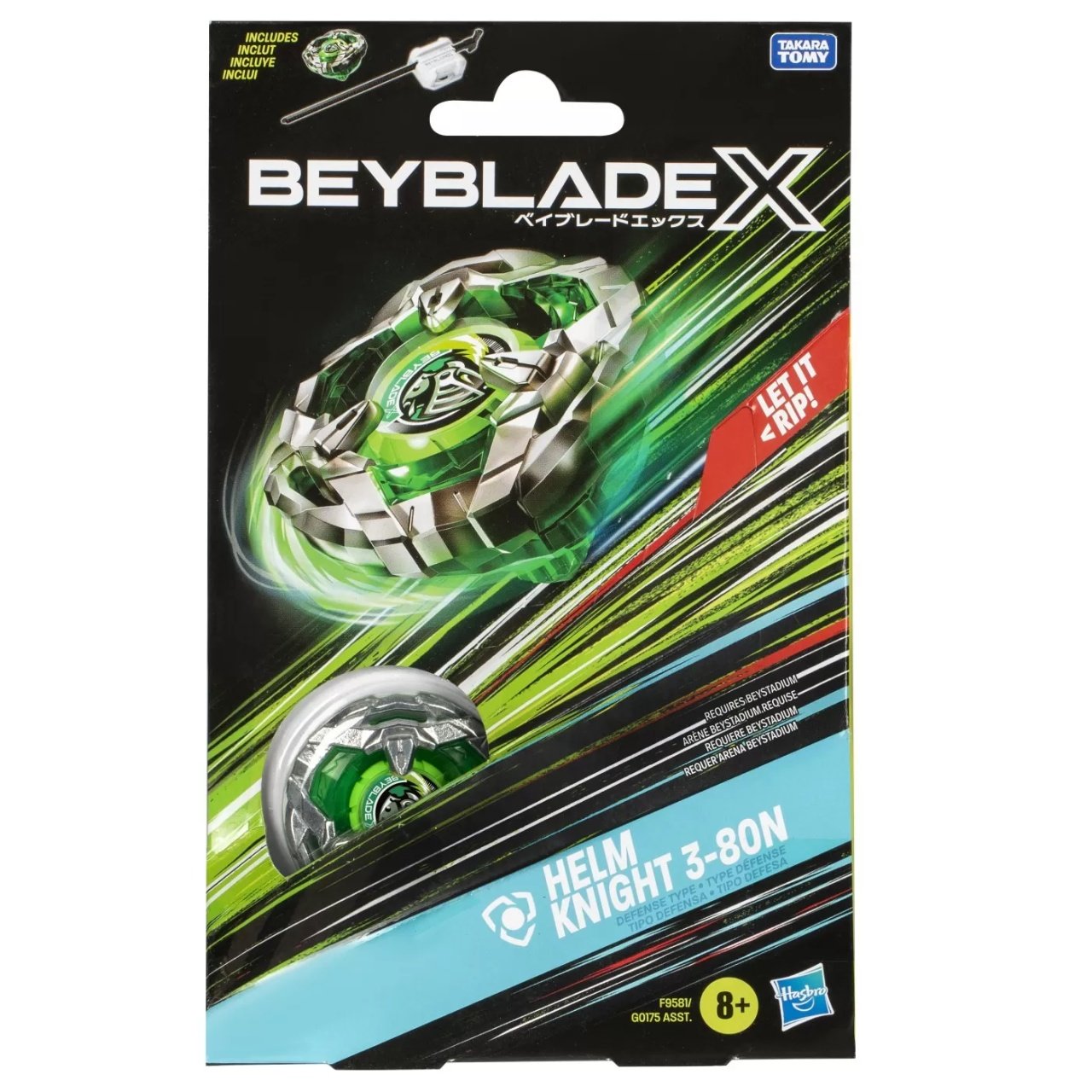 Beyblade X Let It Rip Set Lansator Si Roata Helm Knight 3-80N