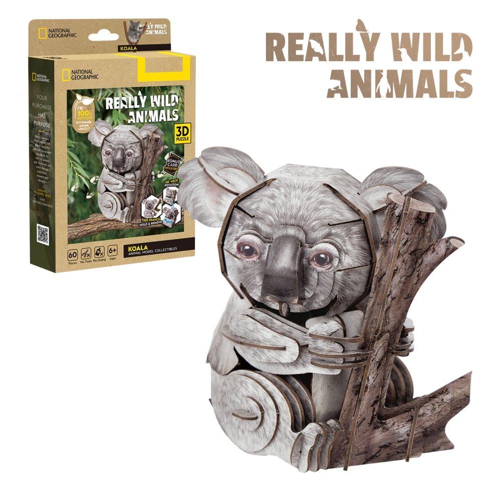 National Geographic Animale Salbatice Puzzle 3D Koala 60 piese