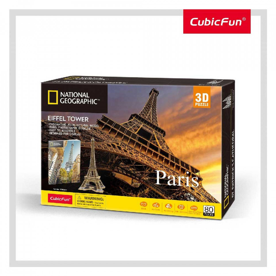 Cubic Fun - Puzzle 3D+Brosuri Paris 80 piese - 1 | YEO