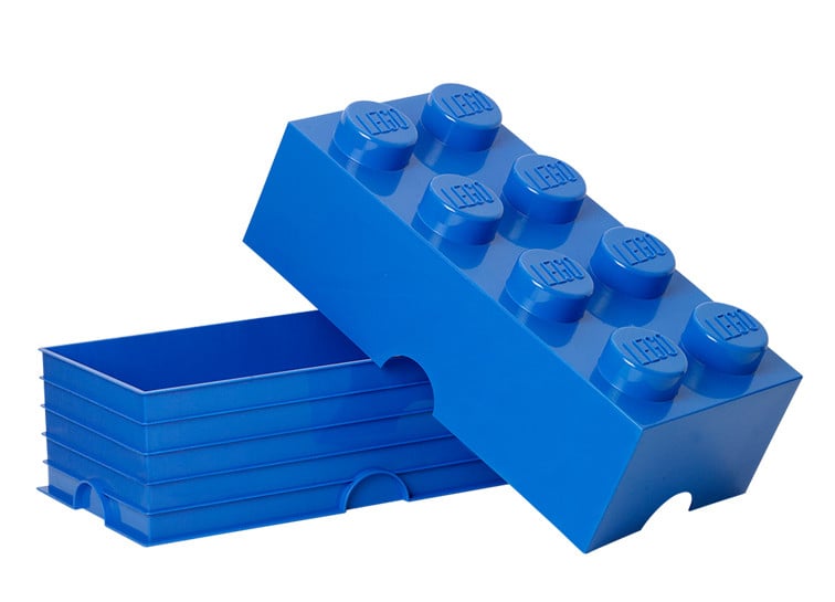 Cutie depozitare LEGO 2x4 albastru inchis - 1 | YEO