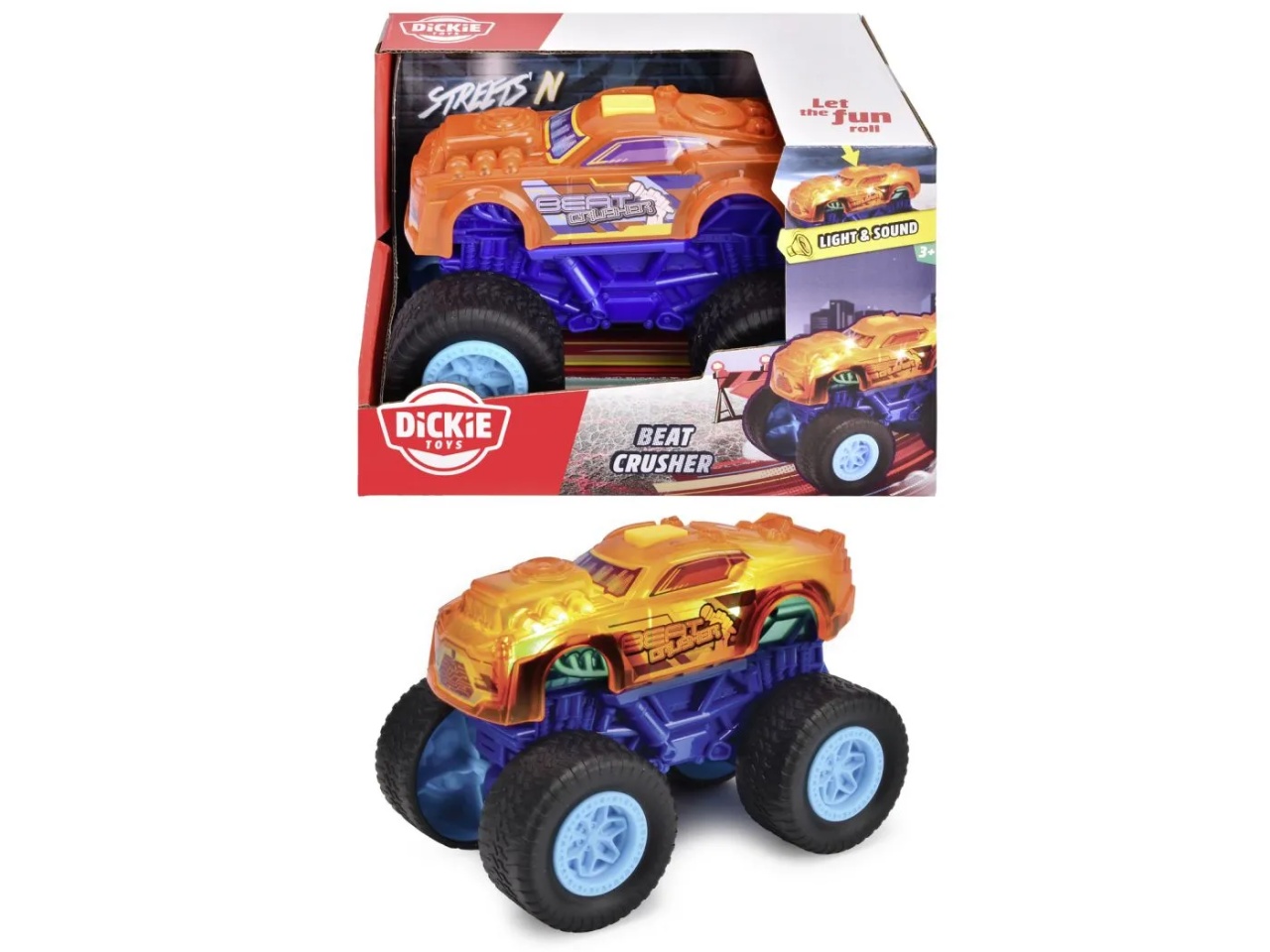 Dickie Masina De Teren Beat Crusher Cu Lumini Si Sunete 17Cm