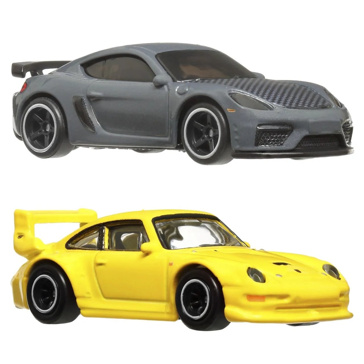 Hot Wheels Premium Set 2 Masinute Metalice Porsche 993 Gt2 Si Porsche 718 Cayman Gt4 Scara 1:64 - 2 | YEO