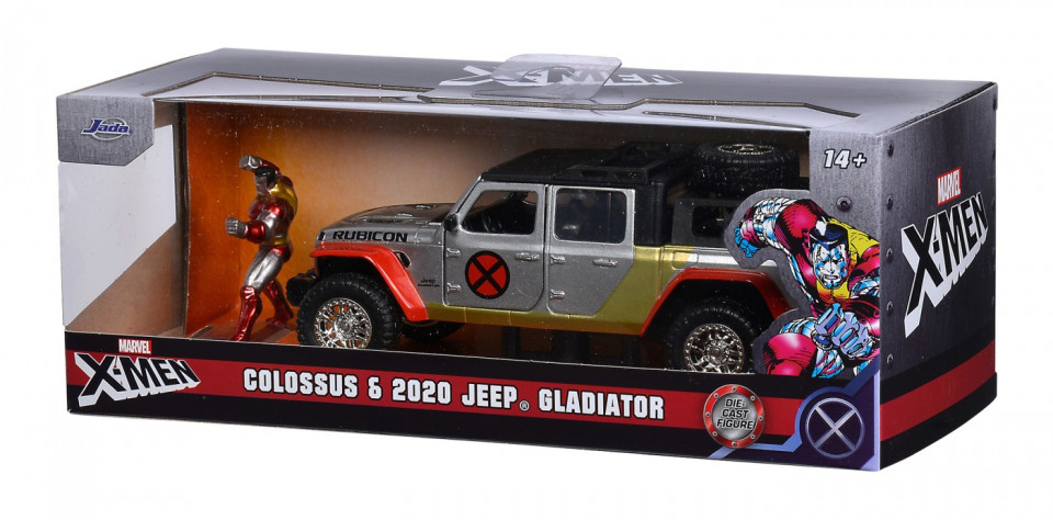 Jada Marvel Set Masinuta Metalica Jeep Gladiator Scara 1:32 Si Figurina Din Metal Colossus - 1 | YEO