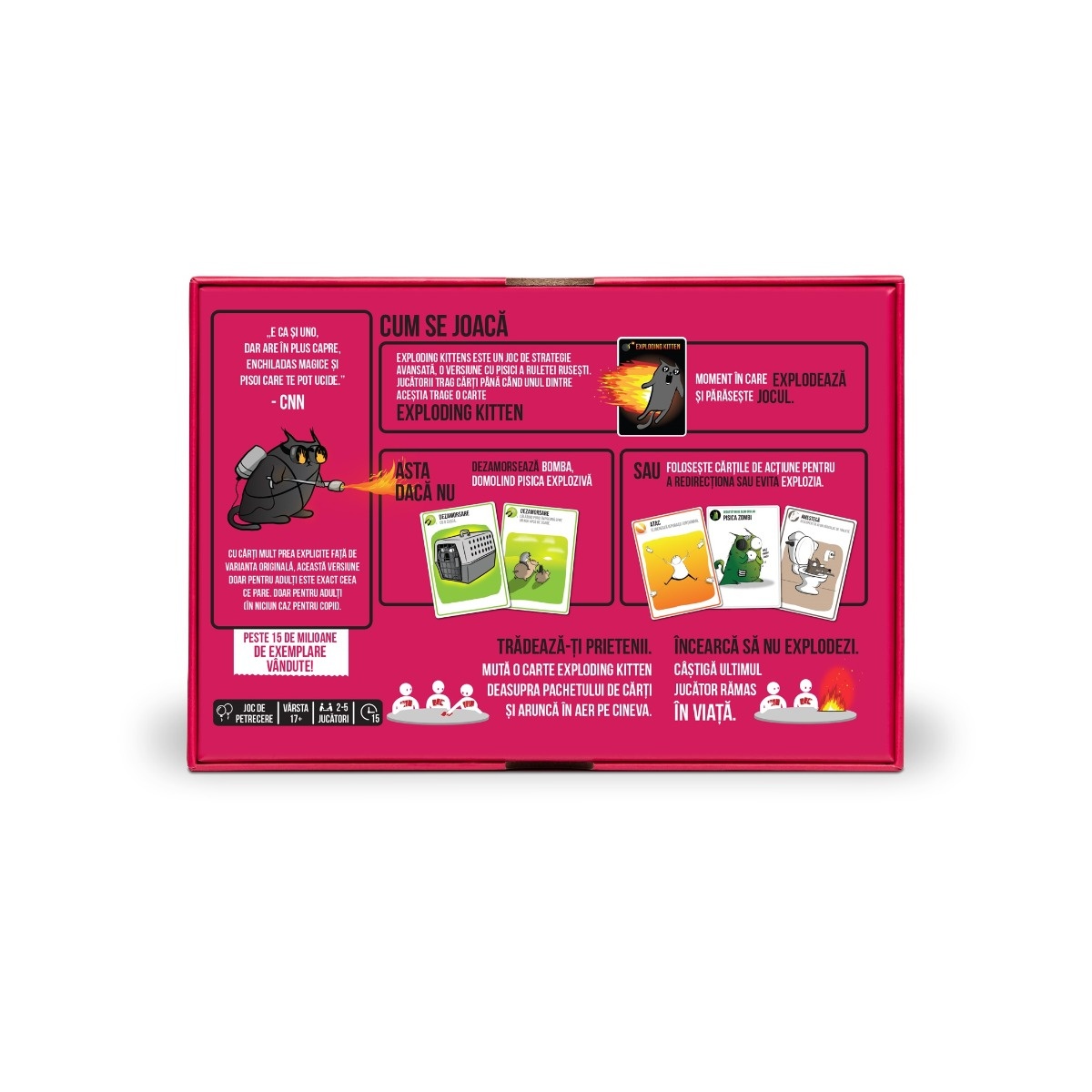 Joc de societate Exploding Kittens pentru adulti (Pink Edition), limba romana - 1 | YEO