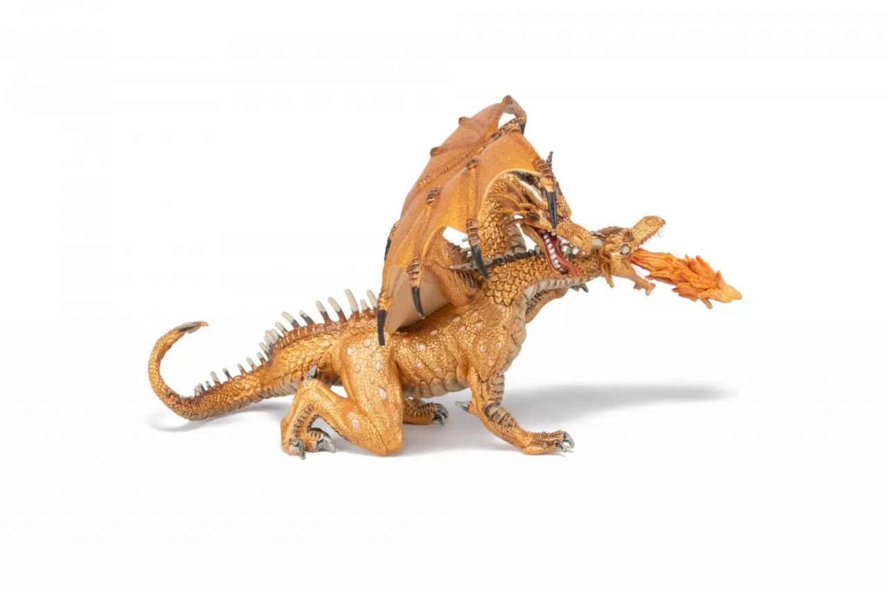 Papo Figurina Dragon Cu Doua Capete Auriu - 3 | YEO