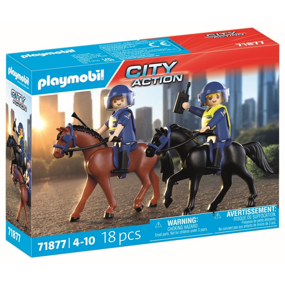 Playmobil - Jucarie de rol Echipaj de politie calare - 1 | YEO