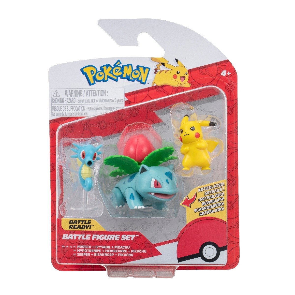 Pokemon - Set 3 figurine de actiune, Pikachu #2, Horsea, Ivysaur, 3 buc