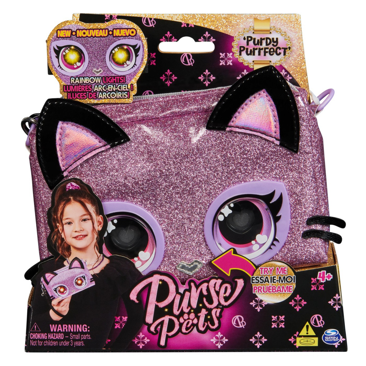 Purse Pets Rainbow Lights Gentuta Interactiva Purdy Purrfect - 1 | YEO