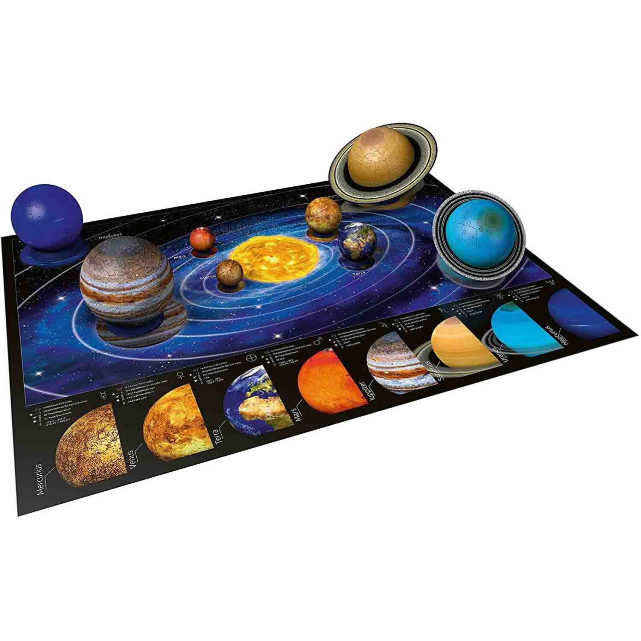 Puzzle 3D Sistemul Solar, 27/54/72/108 Piese - 2 | YEO